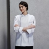 contrast hem overlap invisible button chef uniform coat
