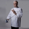fashion invisible button side opening chef manager jacket chef uniform