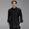 fashion invisible button side opening chef manager jacket chef uniform Color unisex black coat