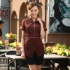 brown color coffee milk house waiter waitress shirt uniform