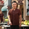 brown color coffee milk house waiter waitress shirt uniform