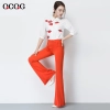 fashion  Asian Design women pencil pant jeans flare pant Color Orange