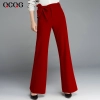 fashion high quaity Korea design office lady trousers flare pant Color Wine