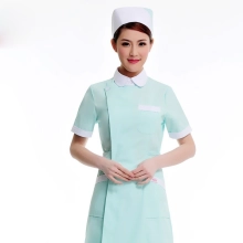 white collar short sleeve long coat for nurse hospital doctor
