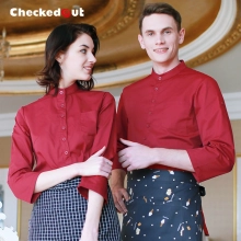fashion adjustable sleeve western food restaurant waiter shirts  uniforms