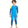 2023 new design cartoon fast dry zipper printing girl boy children wetsuits swimwear Color Purple