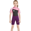 2018 fashion short sleeve girl children swimwear wetsuit sailing suit