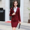 elegant beauty Korea lady work suits reception uniform Color Wine