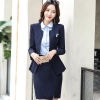 Korea style fashion women staff skirt suits work uniform Color navy
