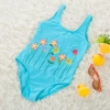 lovely floral one piece children girl swimwear Color color 3