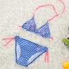 lovely stripes bird printing two piece bikini set children girl swimwear Color color 3