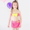 bow dot print children little girl swimwear two piece set Color color 1