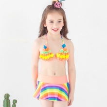 fashion cloth flower little girl swimwear bikini two piece set