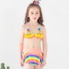 fashion cloth flower little girl swimwear bikini two piece set Color color 1