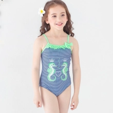 2018 new  Hippocampus printing little girl  swimwear swimsuit
