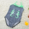 2018 new  Hippocampus printing little girl  swimwear swimsuit Color color 4