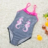 2018 new  Hippocampus printing little girl  swimwear swimsuit Color color 5
