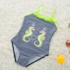 2018 new  Hippocampus printing little girl  swimwear swimsuit Color color 6