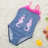2018 new  Hippocampus printing little girl  swimwear swimsuit Color color 10