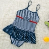 lovely bow stripes printing little girl  bikini swimwear swimsuit Color color 3