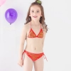 high quality cheap little girl  bikini teen Sequins swimwear swimsuit Color color 1