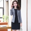 fashion grid printing office women's dress suits twinset Color color 1