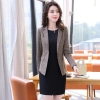fashion grid printing office women's dress suits twinset Color color 2