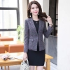 fashion grid printing office women's dress suits twinset Color color 3
