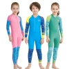 2023 new design cartoon fast dry zipper printing girl boy children wetsuits swimwear