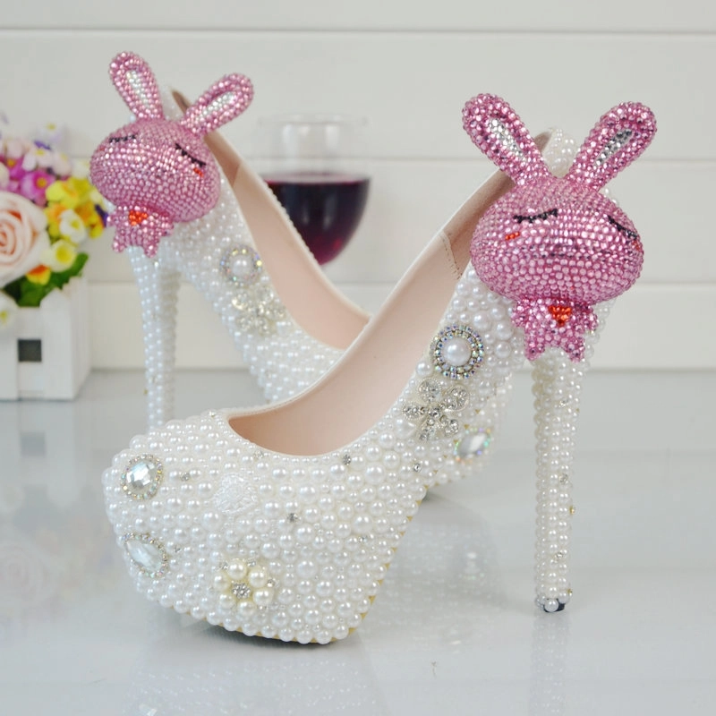 2018 new design rabbit bride shoes women wedding shoes pumps