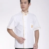 great wall hem printing chef uniform white coat