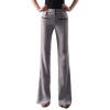 Europe Russia style wide leg women's flare pant,bell-bottom trousers Color Light Gray