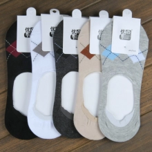 quilted printing men's invisible ankle socks