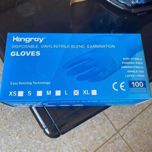 low price hong ray vinyl/nitrile blend Examination Gloves disposable  gloves medical gloves
