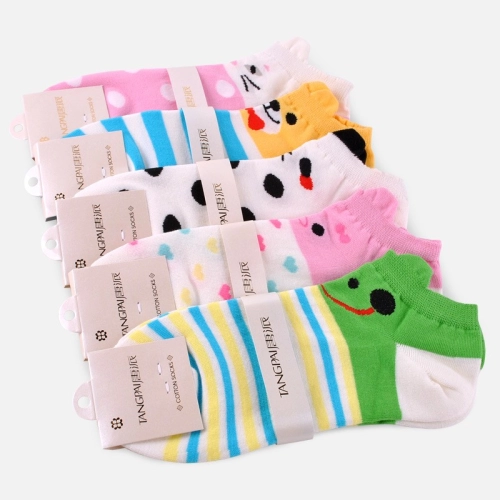 cute cartoon animal face girl socks