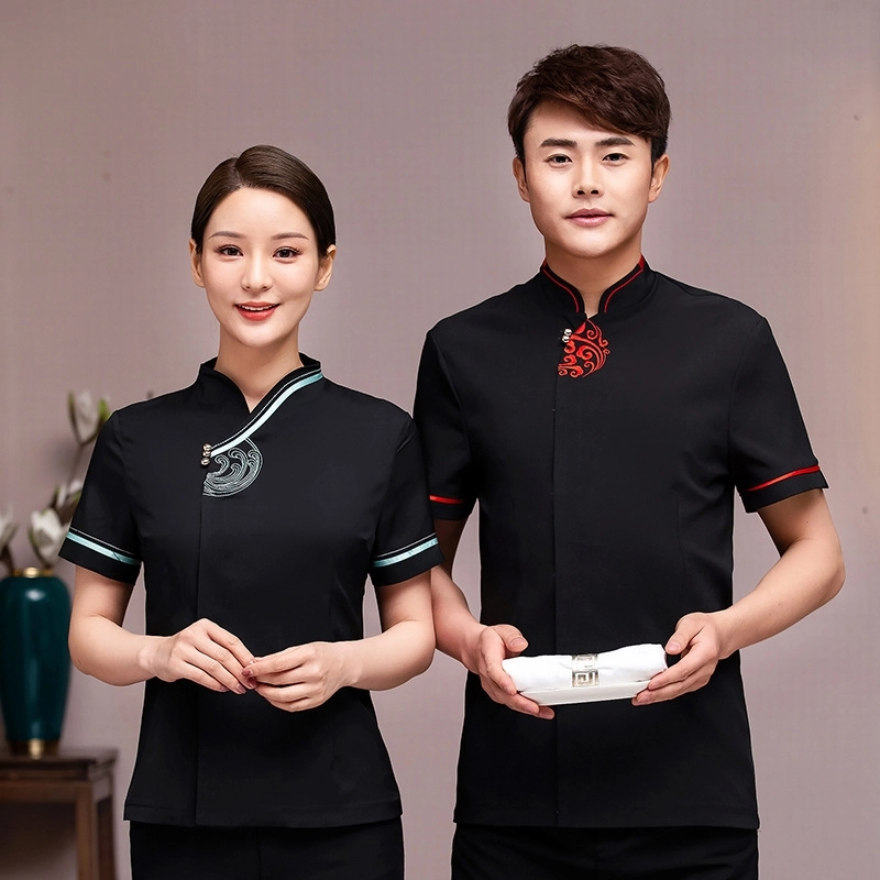 2025  Chinese tea house  waitress  waiter blouse uniform jacket cafe uniform