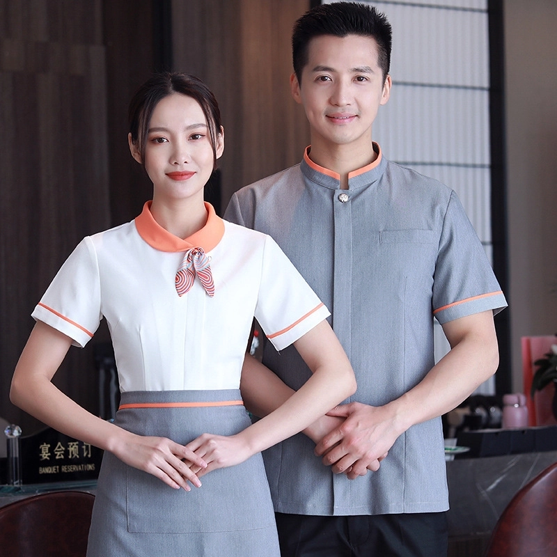 2025  new design waitress  waiter blouse uniform jacket hotel crew uniform women men