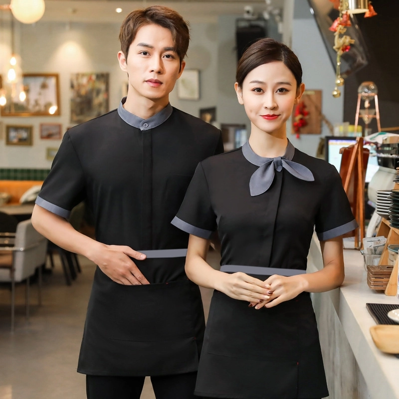 2025 new design bow waitress waiter tea house jacket hotel pub staff uiform