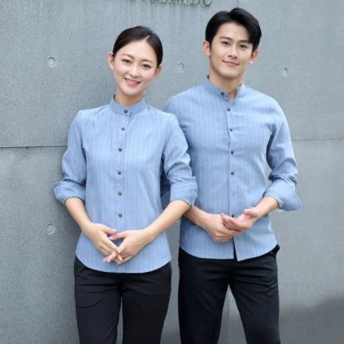 2025 spring new long sleeve yellow color tea house work jacket blouse (with the scraf)