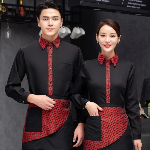 2025 new long sleeve store uniform tea house work jacket blouse staff uniform
