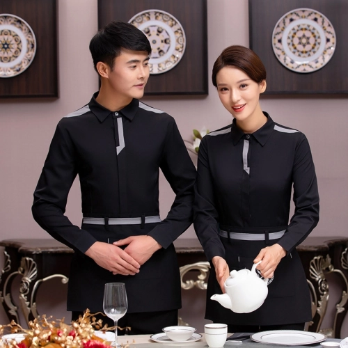 2025 spring fall long sleeve tea house restaurant waitress waiter jacket cafe house uniform