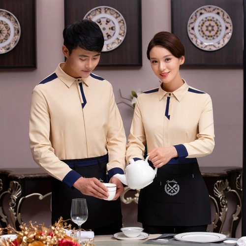 2025 spring fall long sleeve caffee house restaurant waitress waiter jacket cafe house uniform