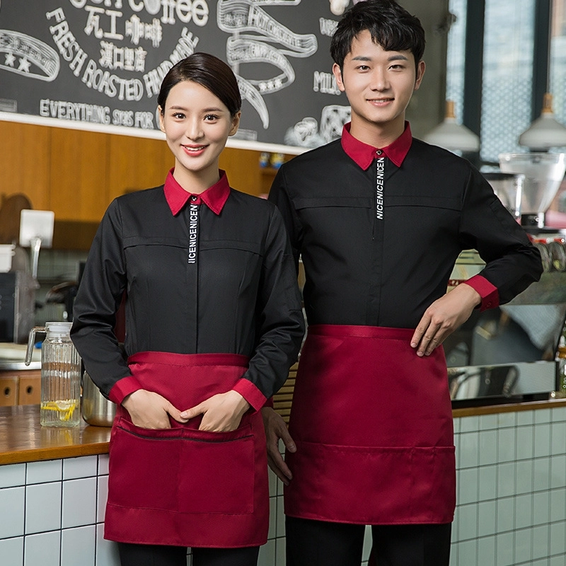 2025   spring  long sleeve caffee house restaurant waitress waiter  jacket  uniform