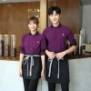 2022 hot sale purple color long sleeve caffee house restaurant dessert store waitress waiter  jacket shirt