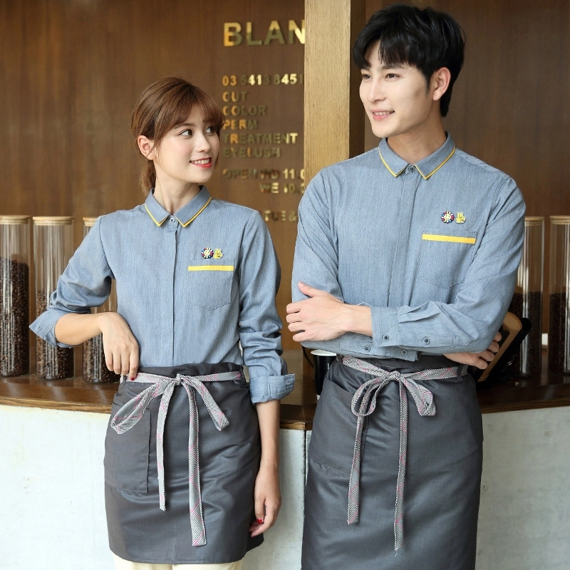 2025  long sleeve caffee house restaurant dessert store waitress waiter women men  jacket shirt