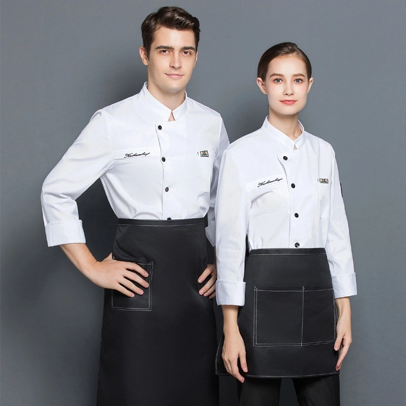 2025 Europe desing black button bread house restaurant chef work coat baker jacket uniform
