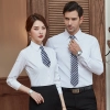 2022 high quality good fabric  solid color office women men work  shirt staff uniform waiter  waitress shirt Color color 3