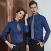2022 high quality good fabric  solid color office women men work  shirt staff uniform waiter  waitress shirt