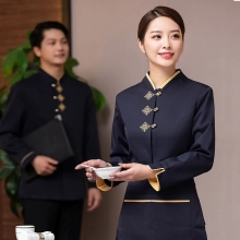 2022  Chinese style  tea house work jacket hotel pub staff  blouse jacket