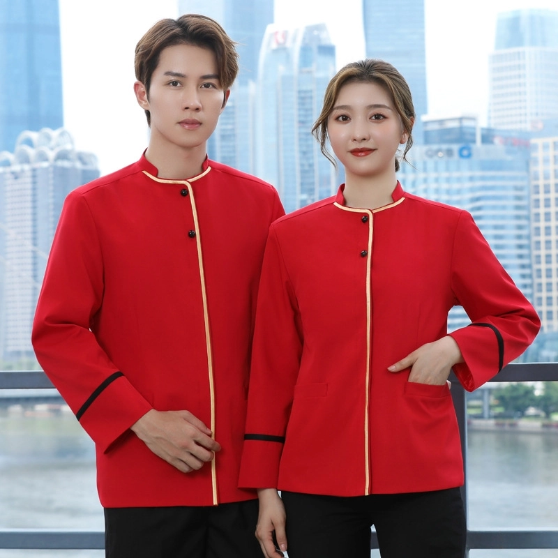 2025  Chinese style  tea house work jacket hotel pub staff hot pot store  blouse uniform